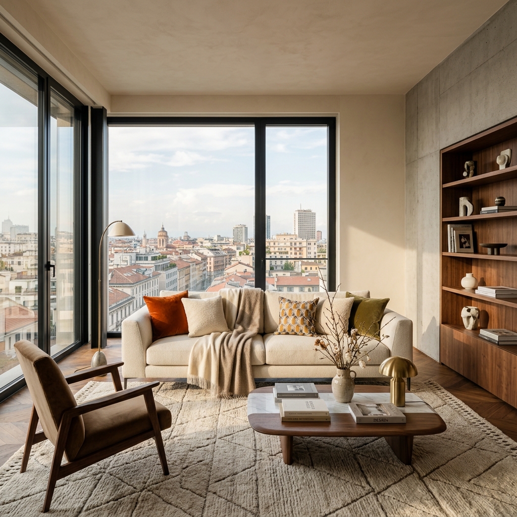 Appartamento moderno con tessili italiani di design